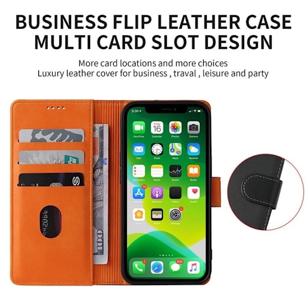 iPhone 14 Plånboksfodral Dual Flip - Brun