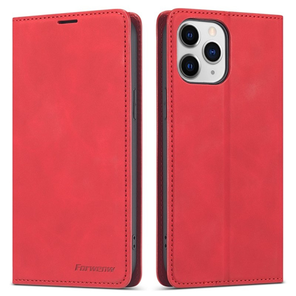 FORWENW iPhone 13 mini Plånboksfodral Konstläder - Röd
