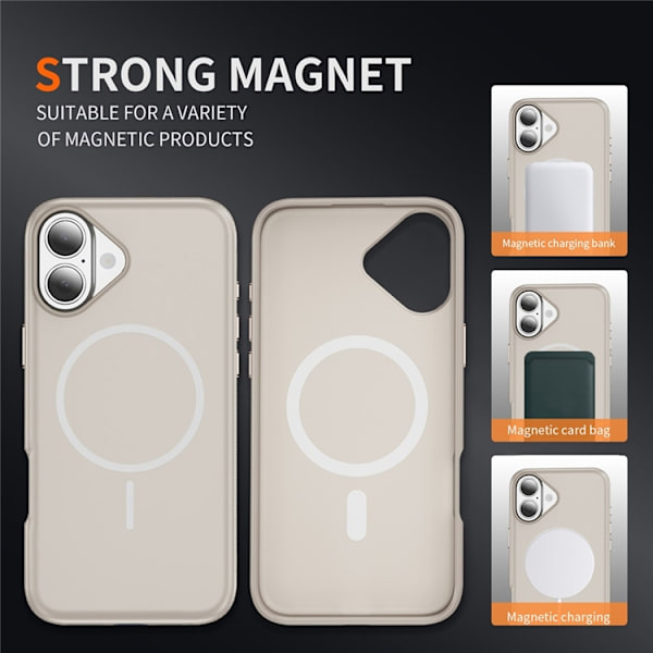 Mobilskal till iPhone 17 MagSafe PC + TPU Shockproof - Grå Grå