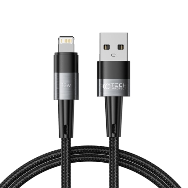 Tech-Protect Lightning Kabel Ultraboost 100CM - Grå Vit