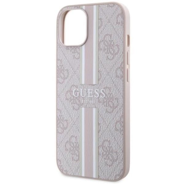 Guess iPhone 14 Mobilskal MagSafe 4G Printed Stripes - Rosa