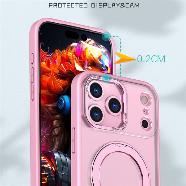 Mobilskal till iPhone 17 Pro MagSafe TPU + Acrylic Kickstand - Rosa Rosa