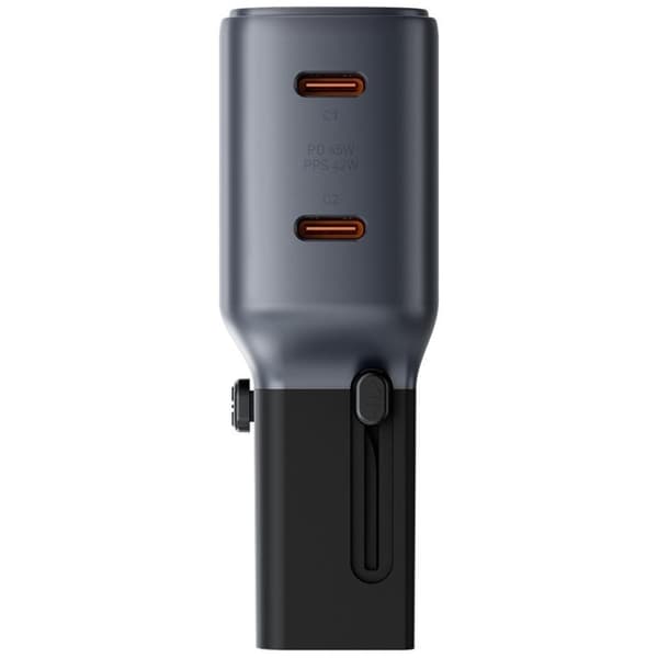 Energea Hurtigoplader 45W 2xUSB-C TravelGo - Grafit Sort Grå