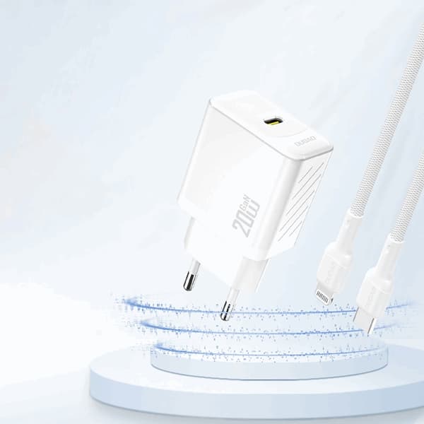 Dudao Snabbladdare 20W A26 PD GaN USB-C - Vit Vit