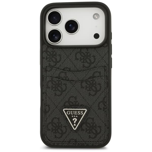 Guess Mobilcover til iPhone 17 Pro 4G Double Card Triangle Svart