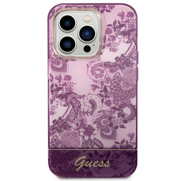 GUESS iPhone 14 Pro Cover Porcelain Collection - Fuschia