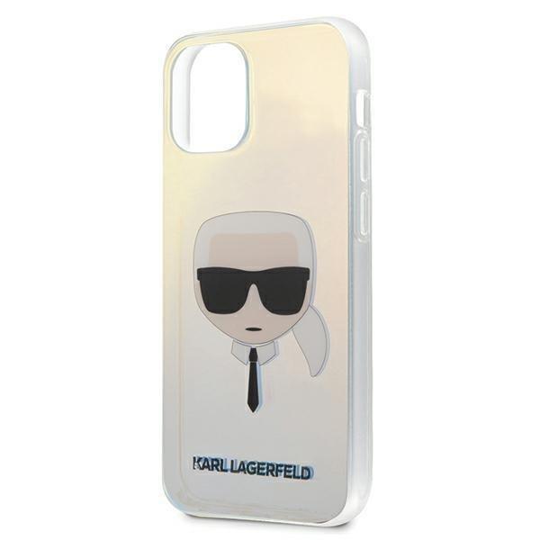 Karl Lagerfeld iPhone 12 Mini -kuori Iridescent Karl`s Head - Monivärinen