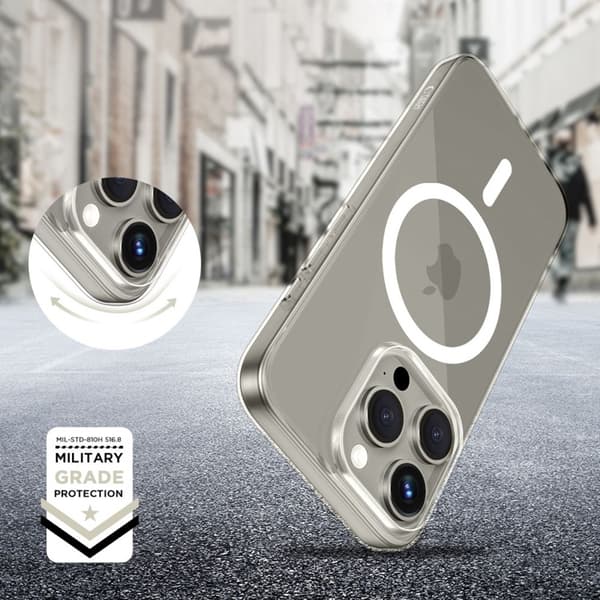 Tech-Protect Telefontaske til iPhone 15 Pro Magsafe Flexair - Klar Transparent