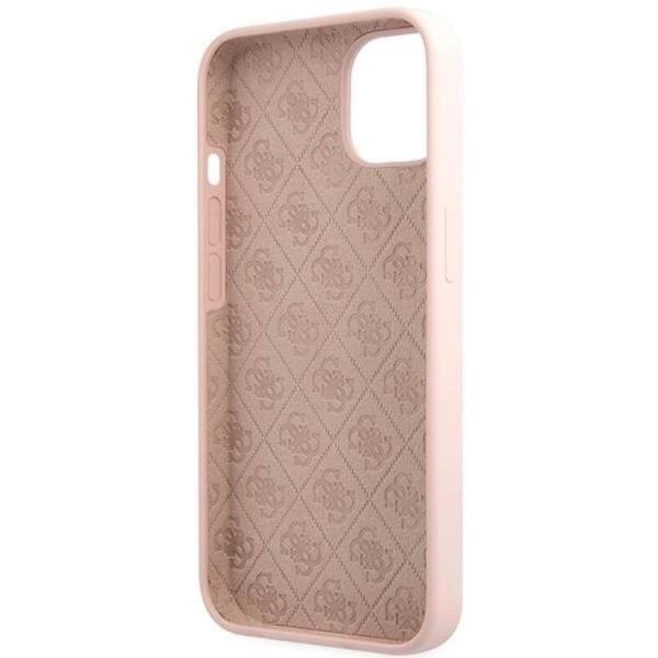 Guess iPhone 13 Mobilskal Silicone Script Gold Logo - Ljusrosa