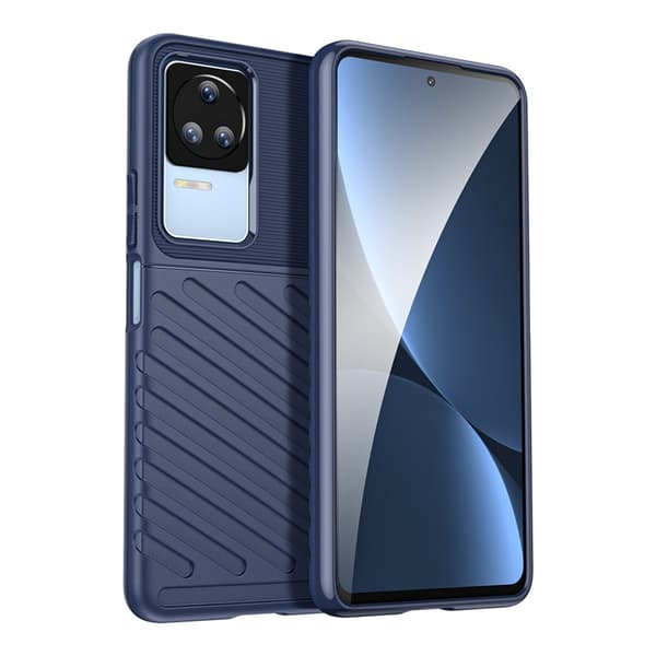 Xiaomi Poco F4 5G Skal Thunder Silicone Armor - Blå Blå