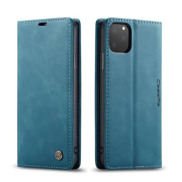 CASEME 013 Konstläderplånboksfodral för iPhone 11 Pro - Blå