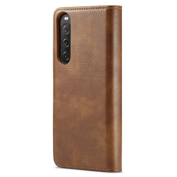 DG.MING Sony Xperia 10 V Plånboksfodral Äkta läder - Chockresistent - Brun