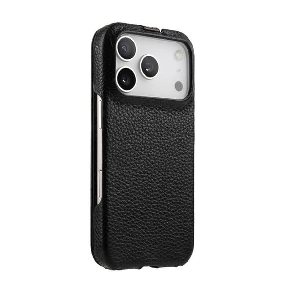 MELKCO Mobilskal till iPhone 17 Pro Max Äkta Läder + PC - Svart