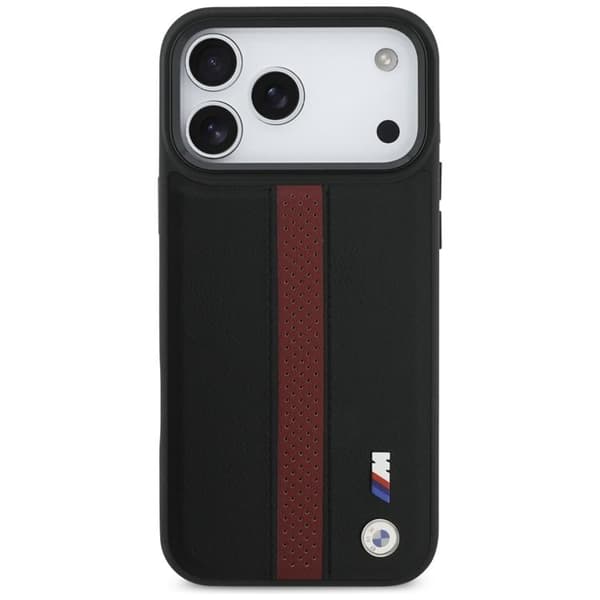 BMW telefontaske til iPhone 17 Pro Max MagSafe M perforeret stribe logo - rød Röd
