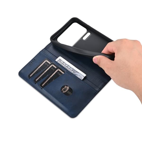 AZNS Xiaomi 17 Pro Max Plånboksfodral Konstläder - Blå