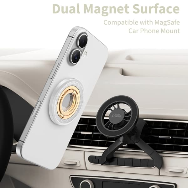 Tech-Protect Ringholder Magsafe MMR700 Lamano Magnetisk - Titanium/Guld Grå
