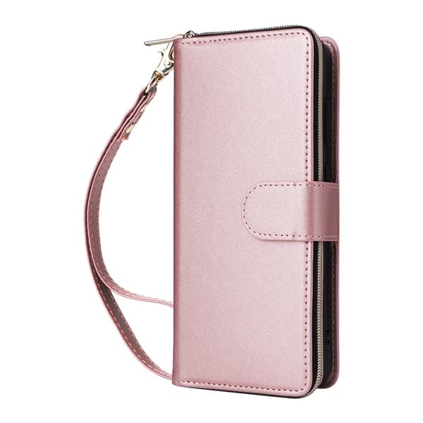 Galaxy A17 / A26 Konstläder Plånboksfodral Med Handledsrem - Roséguld Roséguld