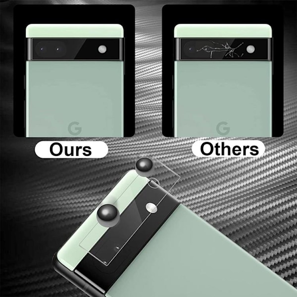 [2-PACK] Google Pixel 6a Härdat glas Kameralinsskydd - Clear Transparent