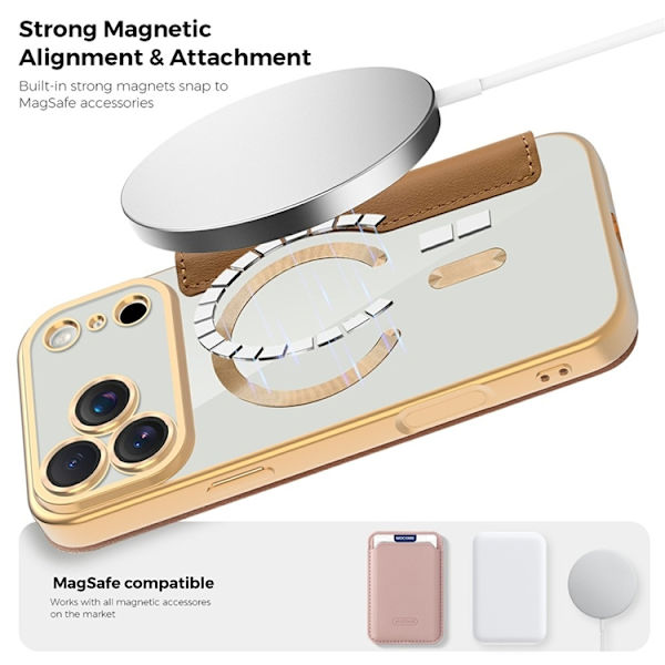 iPhone 17 Pro Max Plånboksfodral Magsafe RFID-Skydd - Brun Brun