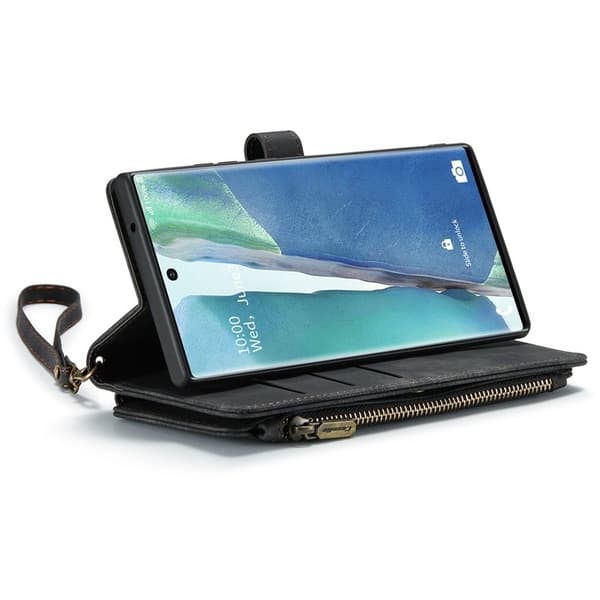 CASEME Konstläder Plånboksfodral för Samsung Galaxy Note20 Ultra - Svart
