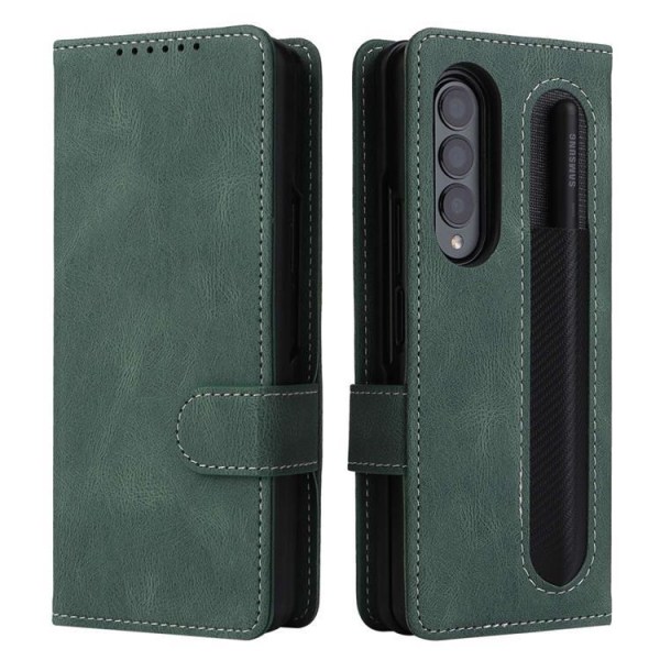 Galaxy Z Fold 4 lompakkokotelo 2in1 irrotettava - vihreä