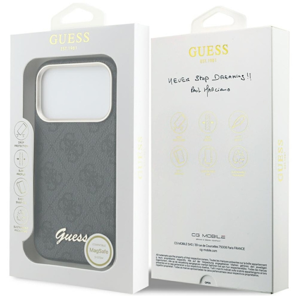 Guess  Mobilskal För iPhone 17 Pro MagSafe 4G Script - Svart Svart