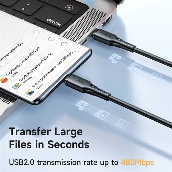 MCDODO USB-C - USB-C 240W Kabel 1.2m CA-3310 MDD PD - Svart Svart