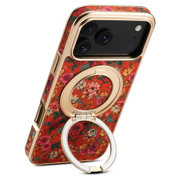 Mobilskal till iPhone 17 Pro Max MagSafe Electroplated Floral A22 - Röd Röd