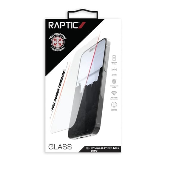 Raptic iPhone 14 Pro Skärmskydd i Härdat glas Full Transparent