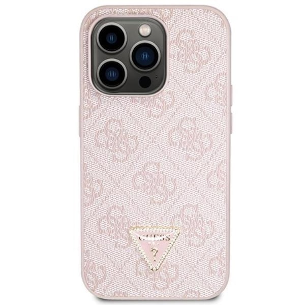 Guess iPhone 15 Pro Mobilskal Crossbody Metall Logo - Rosa