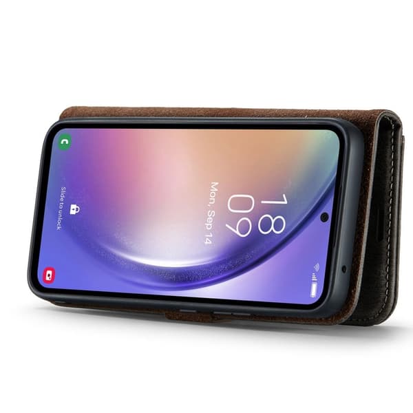 DG.MING Samsung Galaxy A54 5G Äkta Läder Plånboksfodral Ställ Magnetisk Grå