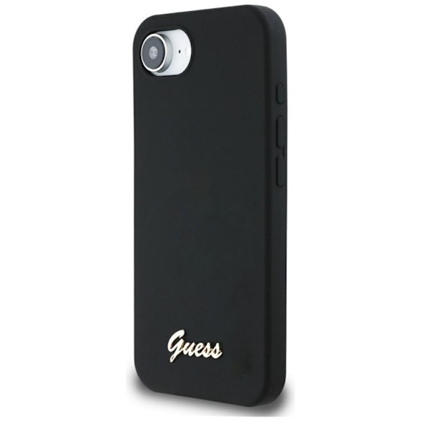 Guess telefontaske til iPhone 16e MagSafe Silicone Script Metal Logo
