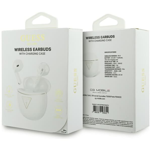 Guess TWS In-Ear Hovedtelefoner Gold Line Triangle - Hvid Vit