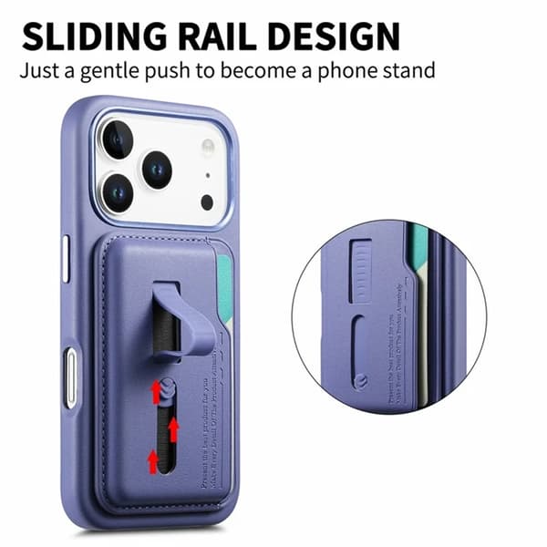 Mobilskal till iPhone 17 Pro Max Magsafe Detachable korthållare - Blå Blå