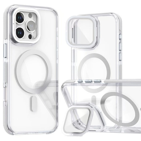 Mobilskal till iPhone 16 Pro Max MagSafe Acrylic Kickstand - Vit Vit