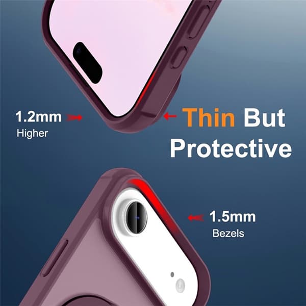 Mobilskal till iPhone Air MagSafe TPU+PC Kickstand - Vinröd Vinröd