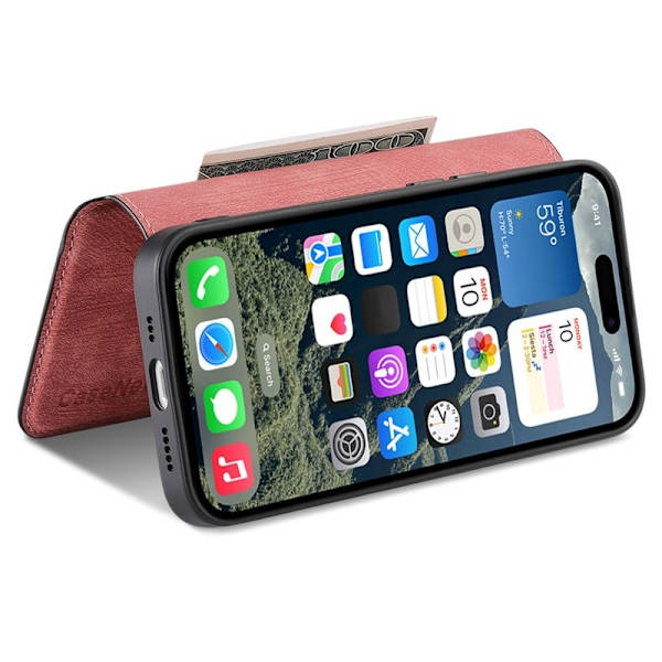 CASENEO iPhone 16 Plånboksfodral Konstläder - Rosa