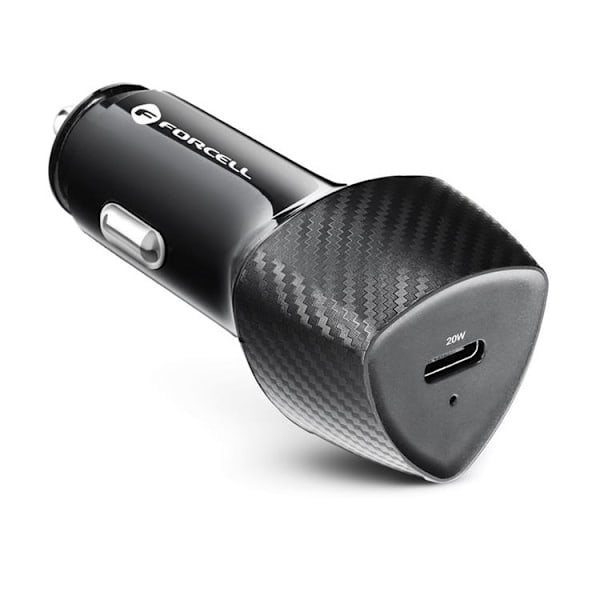 Forcell Billaddare USB-C Med Kabel Lightning - Svart Svart