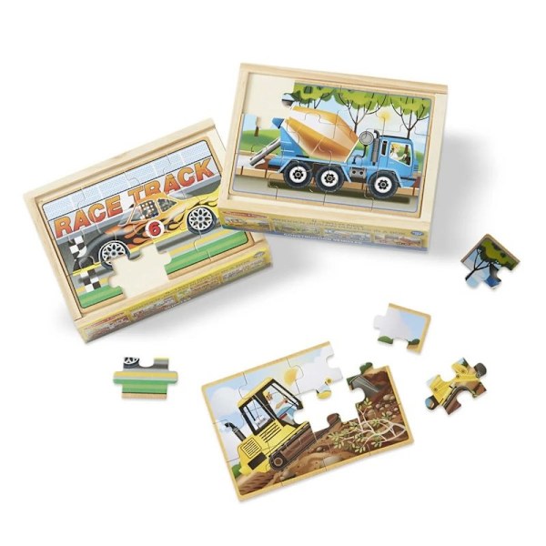 MND Wooden Puzzles In A Box Construction 12 Pcs