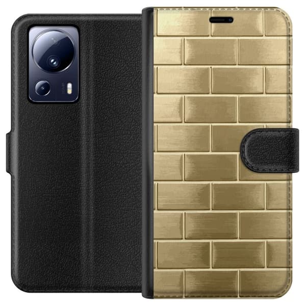 Plånboksfodral till Xiaomi 13 Lite med Gyllene Murstenar