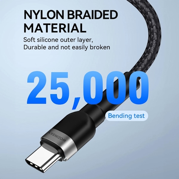 Wozinsky USB-C till Lightning kabel PD 30W 2m - Svart Svart