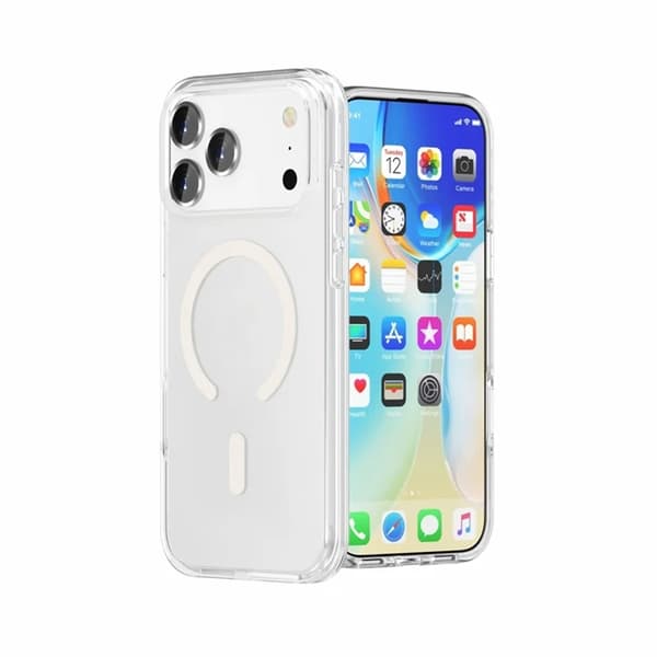 BOOM Telefontaske til iPhone 17 Pro Max MagSafe TPU Ramme Akryl - Sort Svart