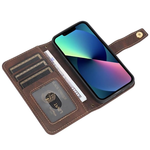 iPhone 14 Plus Plånboksfodral Flip - Coffee Brun