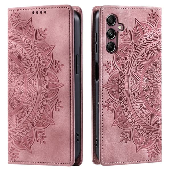 Samsung Galaxy S26 Plånboksfodral Magnetisk Stängning Konstläder Roséguld