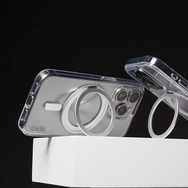 CARE By PanzerGlass Mobilskal till iPhone 16 Plus MagSafe Kickstand - Silver Silver
