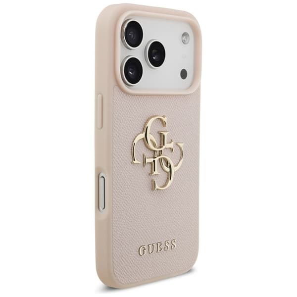 Guess Mobilskal till iPhone 17 Pro Grained Classic Logo - Rosa Rosa