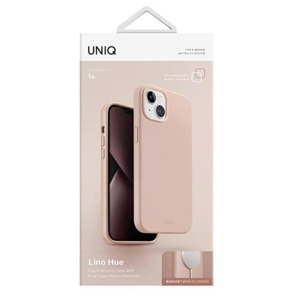 Uniq iPhone 14 Plus Mobiskal Magsafe Lino Hue - Rosa
