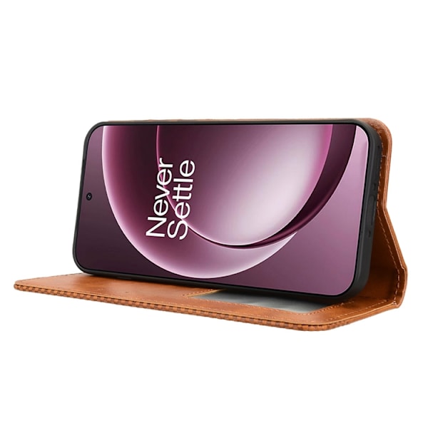 OnePlus 15 5G Plånboksfodral Retro Texture Konstläder Brun