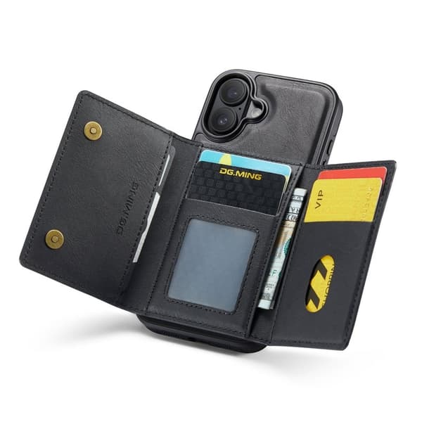DG.MING M5 Series Mobilskal till iPhone 17 Magnetiskt Konstläder Svart