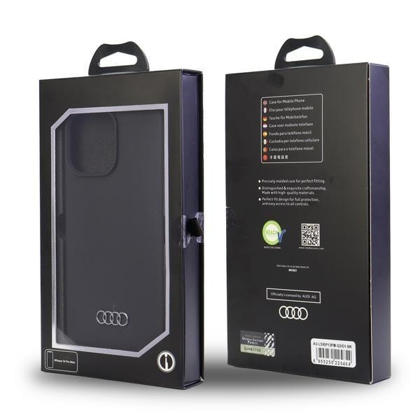 Audi iPhone 13 Pro Max -kuori, silikoni - Musta Black
